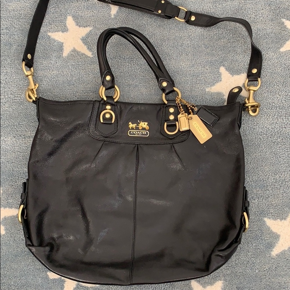 Black Leather COACH handbag